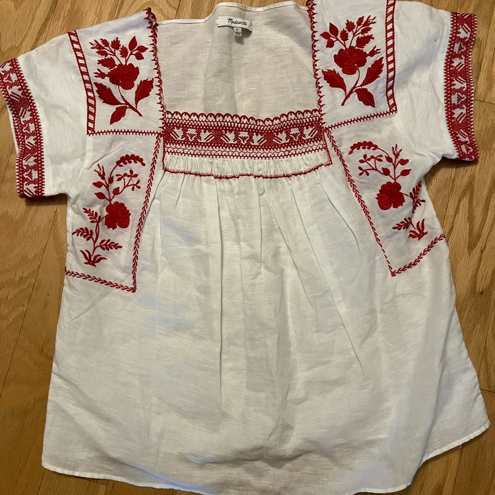 Madewell embroidered top